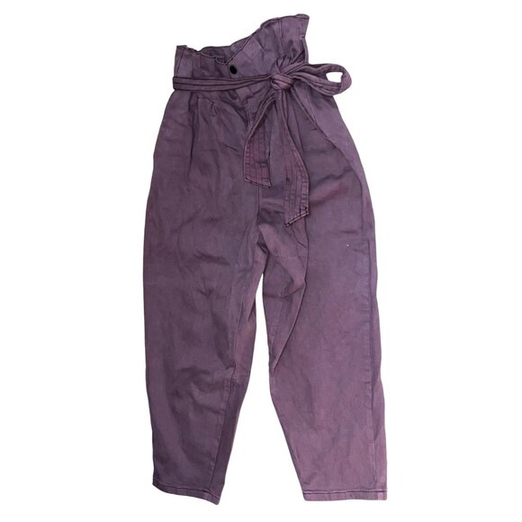 Universal Thread Purple High Waisted Pleated Paper Bag Boho Casual Pants Sz 14 W - Picture 4 of 16